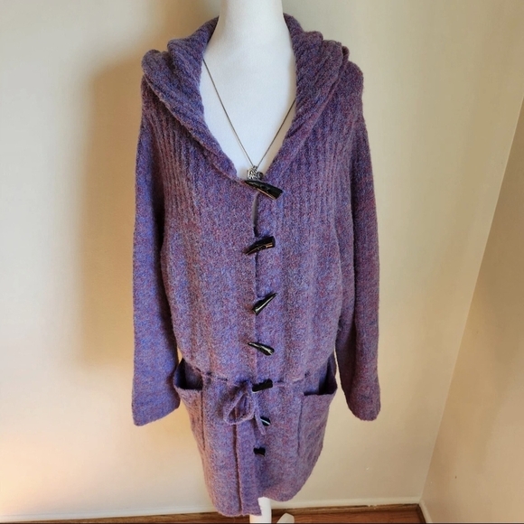 NWT Loulou de la Falaise RARE Heavyweight Purple Knit Plus Size Cardigan 1X READ - Picture 5 of 11